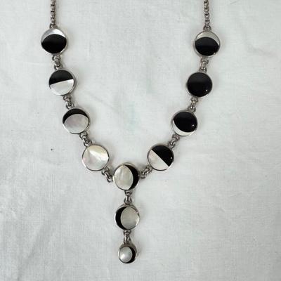 1243 A. Cleoni Black and White Shell Necklace