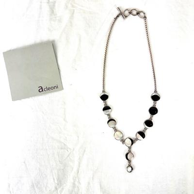 1243 A. Cleoni Black and White Shell Necklace