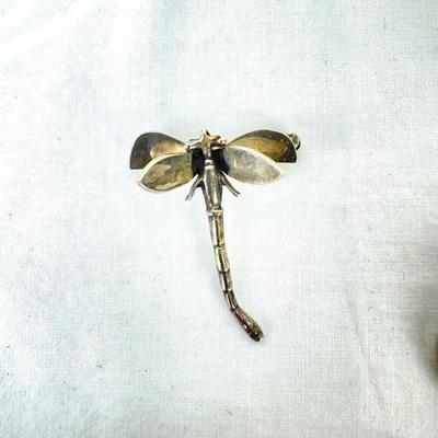 1245 Various Silver Jewelry, Dragonfly pendant