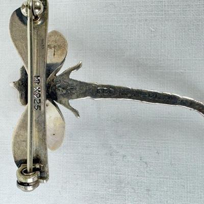 1245 Various Silver Jewelry, Dragonfly pendant