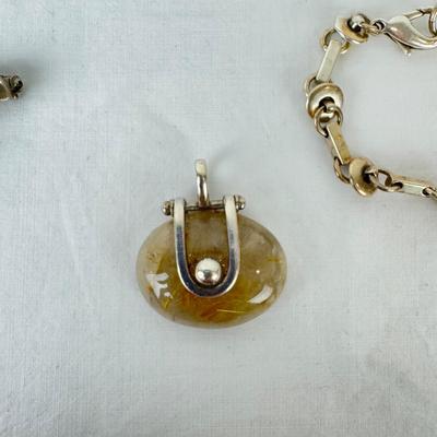 1245 Various Silver Jewelry, Dragonfly pendant