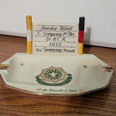 Vintage GES Line Ashtray Colibri Lighter Germany Ashtray Barking Dog Tin