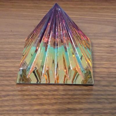Multi-Colored Pyramid Paper Weight