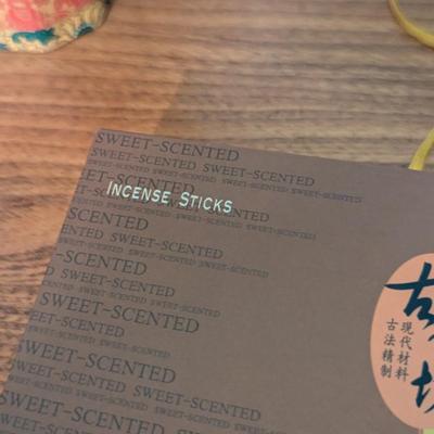 Antique Chinese Mudman Feathers White Sage Incense Sticks