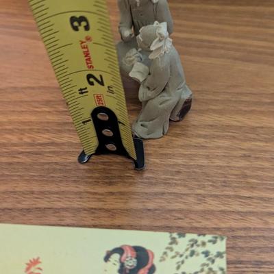 Antique Chinese Mudman Feathers White Sage Incense Sticks