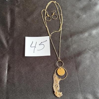Hole Tone Necklace and Earrings