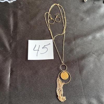 Hole Tone Necklace and Earrings