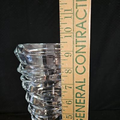 Beautiful Nachtmann glass vase "Vase Slice" With matching tea light candle holders