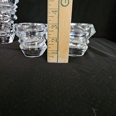 Beautiful Nachtmann glass vase "Vase Slice" With matching tea light candle holders