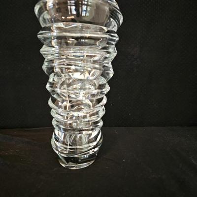 Beautiful Nachtmann glass vase "Vase Slice" With matching tea light candle holders