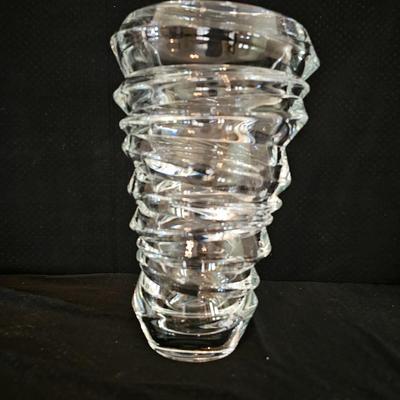 Beautiful Nachtmann glass vase "Vase Slice" With matching tea light candle holders