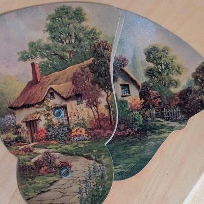 Vintage Funeral Home Fan Cottage Tri-Fold Old NC Mountain Music Fan