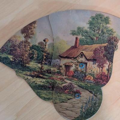 Vintage Funeral Home Fan Cottage Tri-Fold Old NC Mountain Music Fan