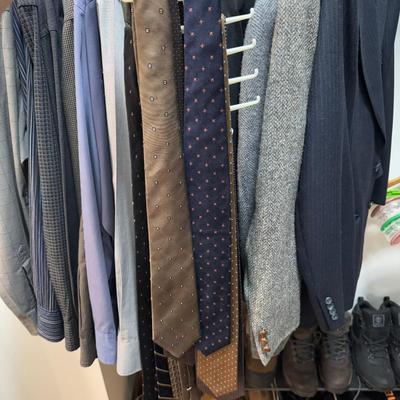 1256 Lot of Men's Dress Shirts With Suits and Pants
