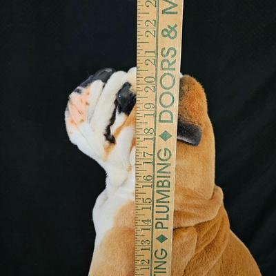 Hard Plush Realistic Large Bulldog Stuffed Animal Dog Puppy 21" Tall