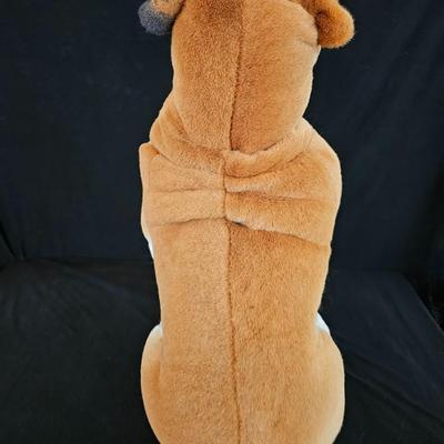 Hard Plush Realistic Large Bulldog Stuffed Animal Dog Puppy 21" Tall