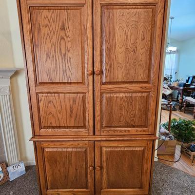 Beautiful Amorie Media cabinet with storage and hide-away front doors. Television Optional