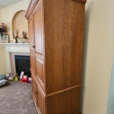 Beautiful Amorie Media cabinet with storage and hide-away front doors. Television Optional
