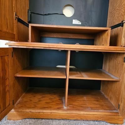 Beautiful Amorie Media cabinet with storage and hide-away front doors. Television Optional