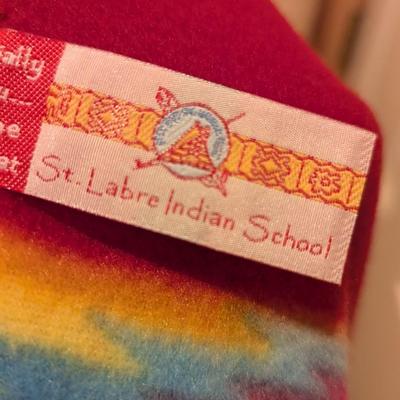 St. Labre Indian School 100% Polyester Blanket With Native American Star Pattern