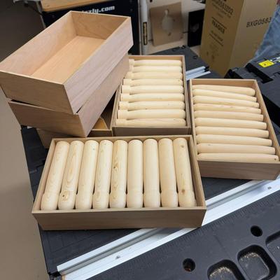 1261 3 Boxes Wooden Dowels