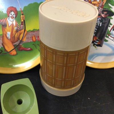 McDonald Plates, Aleddin Thermos, Egg Separator, Cup Cake Liners