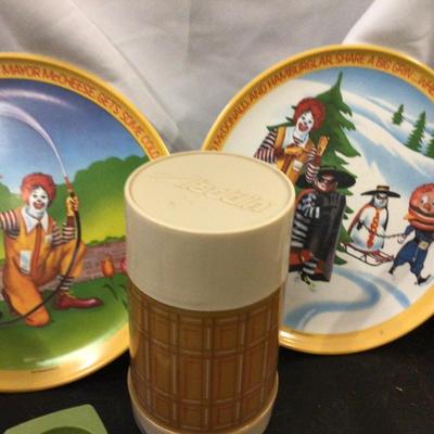 McDonald Plates, Aleddin Thermos, Egg Separator, Cup Cake Liners