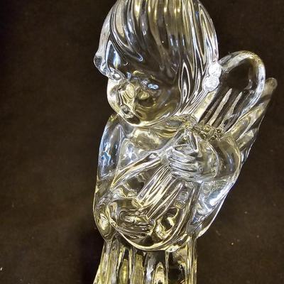 Beautiful Tall Gorham Botanical Gardens Vase with two clear glass Angels