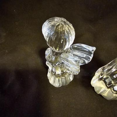 Beautiful Tall Gorham Botanical Gardens Vase with two clear glass Angels