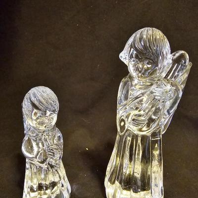 Beautiful Tall Gorham Botanical Gardens Vase with two clear glass Angels