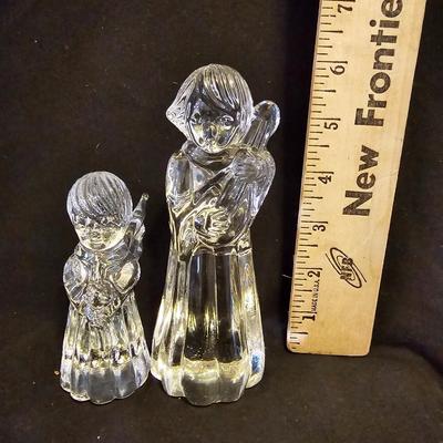 Beautiful Tall Gorham Botanical Gardens Vase with two clear glass Angels