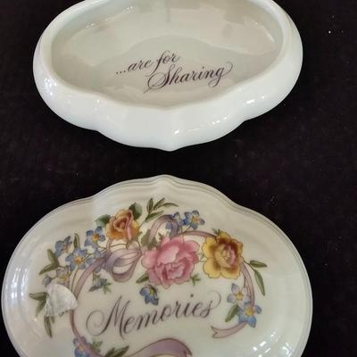 Porcelain Memories trinket box with Beautiful Porcelain vase and an angel