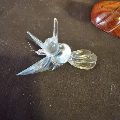 Wooden hummingbird - glass blown Hummingbird - Hand painted original floral art - and more Hummingbirds