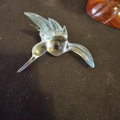 Wooden hummingbird - glass blown Hummingbird - Hand painted original floral art - and more Hummingbirds