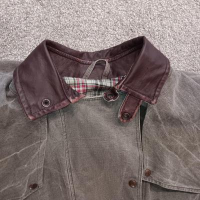 VERY NICE OUTBACK TRADING CO CANVAS DUSTER W/LEATHER COLLAR (XL)