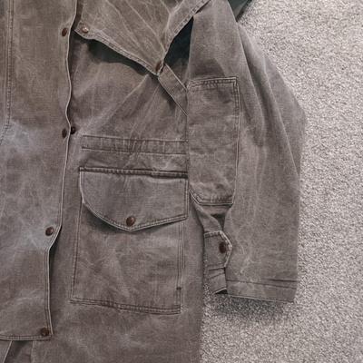 VERY NICE OUTBACK TRADING CO CANVAS DUSTER W/LEATHER COLLAR (XL)