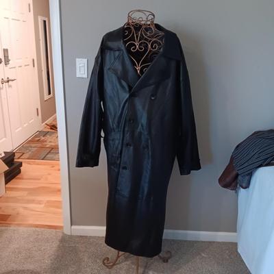 SHARP! ANJUM MEN'S GENUINE LEATHER TRENCH COAT (XL)