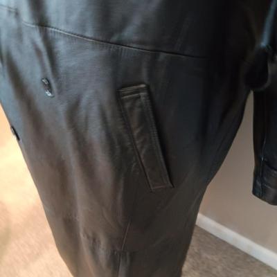 SHARP! ANJUM MEN'S GENUINE LEATHER TRENCH COAT (XL)