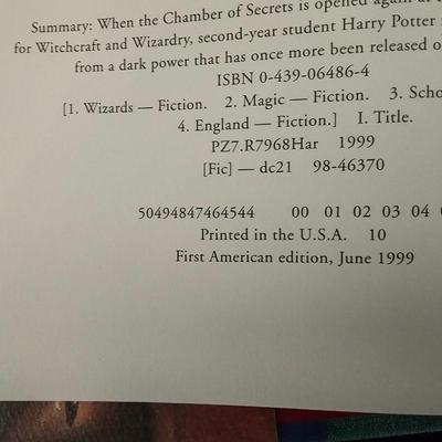 Harry Potter and the Chamber of Secrets - Hardback - First American Edition, June 1999