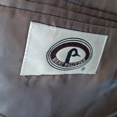 MEN'S BERT PULITZER SUEDE SPORT COAT MADE IN THE PHILIPPINES, THE OTHER IS MADE IN ITALY