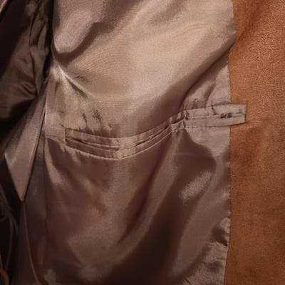 MEN'S BERT PULITZER SUEDE SPORT COAT MADE IN THE PHILIPPINES, THE OTHER IS MADE IN ITALY