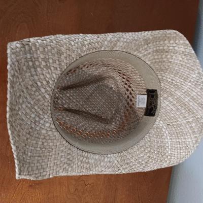 DORFMAN PACIFIC WESTERN STRAW HAT AND A STRAW BEACH HAT