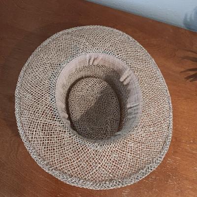 DORFMAN PACIFIC WESTERN STRAW HAT AND A STRAW BEACH HAT