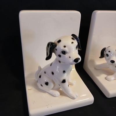 Adorable Dalmation OTAGIRI Bookends with Four hardback books - All things Bright and Beautiful & Every living thing By James Herriot