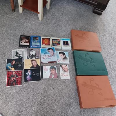 ELVIS ON CD, 8-TRACK TAPES AND A COLLECTION OF 78'S RECORDS
