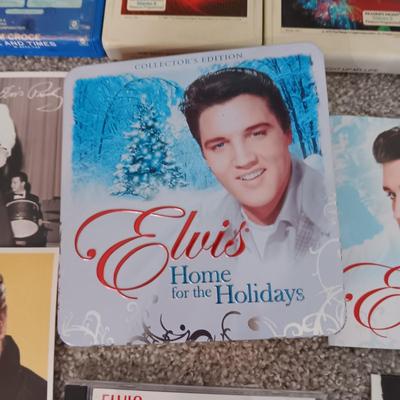ELVIS ON CD, 8-TRACK TAPES AND A COLLECTION OF 78'S RECORDS