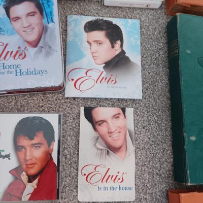 ELVIS ON CD, 8-TRACK TAPES AND A COLLECTION OF 78'S RECORDS