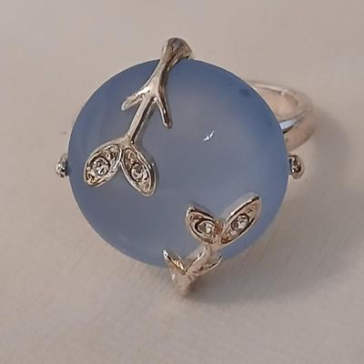 Vintage AVON Moon Shimmer ring with silver toned clip on earrings and two necklaces