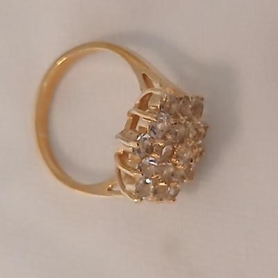 Ladies rings - Faux emerald and Nice Cluster ring