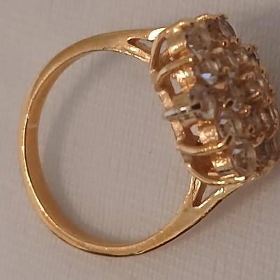 Ladies rings - Faux emerald and Nice Cluster ring